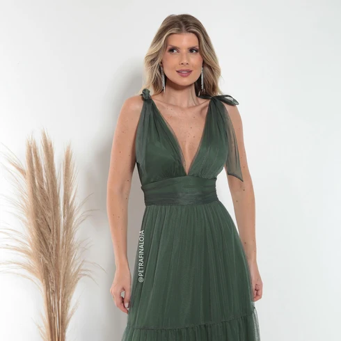 Vestido De Amarrar Três Marias VESTIDO LONGO Gala Nobre Moda Festa