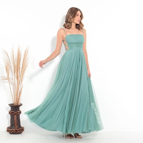 VESTIDO DECOTE LATERAL X Gala Nobre Moda Festa VERDE P