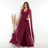 Vestido três listras pequenas com capa VESTIDO DE FESTA Gala Nobre Moda Festa MARSALA M