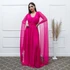 Vestido Três Listras Pequenas com Capa da Gala Nobre Moda Festa - PINK