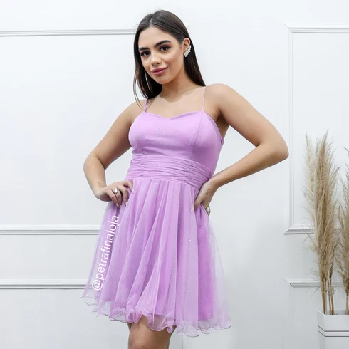 VESTIDO DE ALCINHA ACINTURADO Gala Nobre Moda Festa