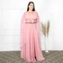 Vestido Três Listras Pequenas com Capa da Gala Nobre Moda Festa - ROSE