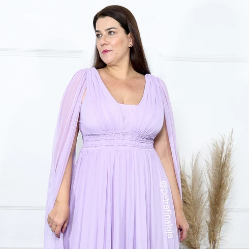 Vestido Três Listras Pequenas com Capa da Gala Nobre Moda Festa
