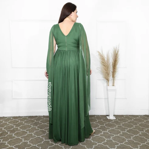 Vestido Três Listras Pequenas com Capa da Gala Nobre Moda Festa