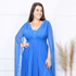 Vestido três listras pequenas com capa VESTIDO DE FESTA Gala Nobre Moda Festa