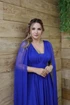 Vestido Três Listras Pequenas com Capa da Gala Nobre Moda Festa