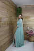 Vestido três listras pequenas com capa VESTIDO DE FESTA Gala Nobre Moda Festa