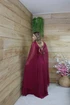 Vestido Três Listras Pequenas com Capa da Gala Nobre Moda Festa