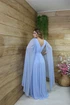 Vestido Três Listras Pequenas com Capa da Gala Nobre Moda Festa