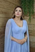 Vestido Três Listras Pequenas com Capa da Gala Nobre Moda Festa