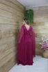 Vestido três listras pequenas com capa VESTIDO DE FESTA Gala Nobre Moda Festa