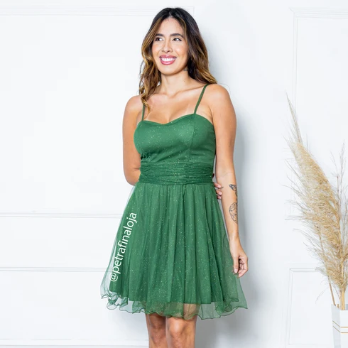 VESTIDO DE ALCINHA ACINTURADO Gala Nobre Moda Festa