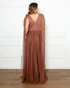 Vestido Três Listras Pequenas com Capa da Gala Nobre Moda Festa
