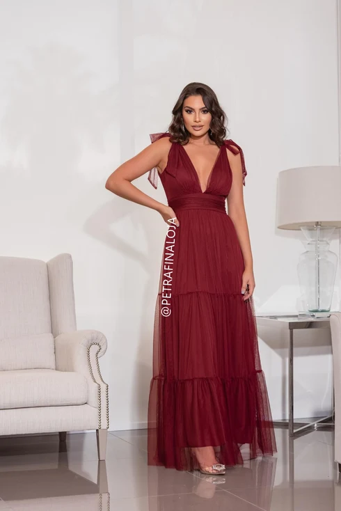 Vestido De Amarrar Três Marias VESTIDO LONGO Gala Nobre Moda Festa