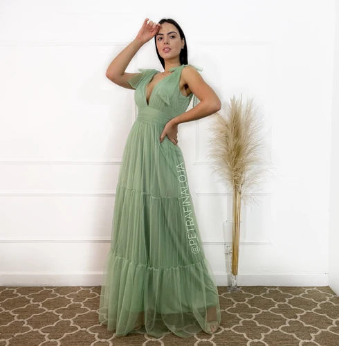 Vestido de Amarrar Três Marias da Gala Nobre Moda Festa - VERDE