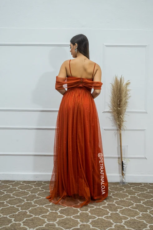 Vestido Franzido Ombro a Ombro da Gala Nobre Moda Festa