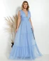 Vestido de Amarrar Três Marias da Gala Nobre Moda Festa - AZUL SERENITY