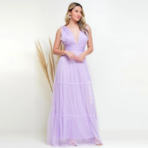 Vestido de Amarrar Três Marias da Gala Nobre Moda Festa - LILAS